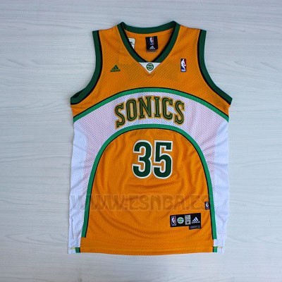 Camiseta Historic Seattle SuperSonics Kevin Durant #35 Amarillo